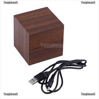 Youyimaoli dmy Modern Cube Wooden Digital LED Desk Voice Control Alarm Clock Thermometer AU