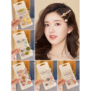 【spot goods】◕▦Color Hair Clip Set Luxury Barrette Pearl Hairpin Fashion Accessories