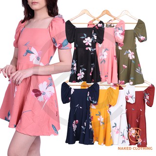NKD Fashion High Quality Eunice Floral Puff Sleeves Skater Mini Dress 1153