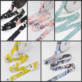 1” Printed Floral Ribbons (Soft Cotton Cloth) 25mm Sold per Yard