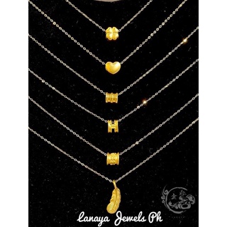 24K HK Gold Pendant in 18K Saudi Gold Necklace Pawnable