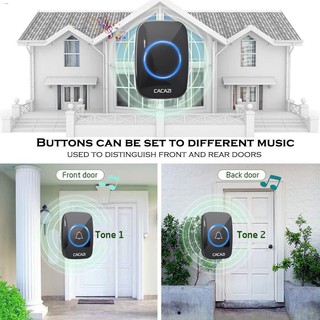 Doorbells✼Intelligent small LED wireless doorbell waterproof 300M range door bells 38 Songs Chime do