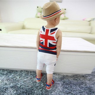 British fashion flag boy suit set boys summer clothes set (3)