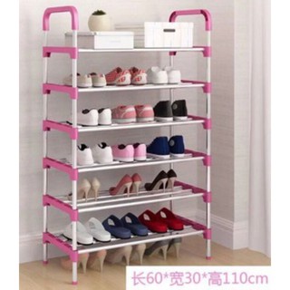 6 Layer shoe rack/ Tier Colored stainless steel Stackable Shoes Organizer Storage Stand