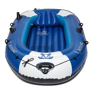 Excursion Inflatable Rafting Fishing 3 Person Boat Set w/ Oars and Pump Blue (4)
