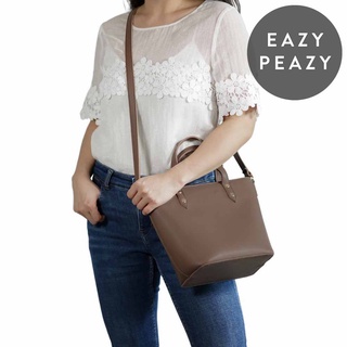 EazyPeazy Basics Medium Zip Tote (Sling Bag, Shoulder Bag, Hand Bag, Leather, Ladies Bag, Unisex)