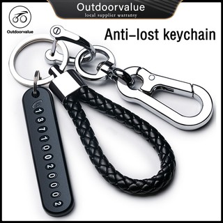 Car Keychain Anti-Lost Lock Key Ring Auto Key Chain Phone Number Card Keyring Phone Number Plate