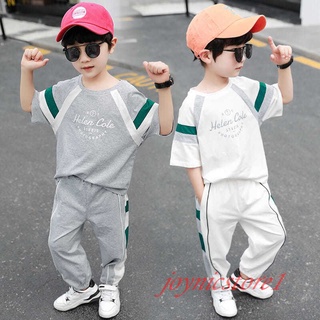 ★Ready Stock★Children's Clothing Boys Summer New Korean-Style Sports Short-Sleeve Two-Piece Set Men and Treasure Big Boy Dashingly Handsome-Clothing Men's Leisure Suit Set-Style
