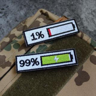 Power Display Embroidery Patches Magic Stickers Chapter Armband Charge 99% 1% Patch Badge For Clothes Backpack