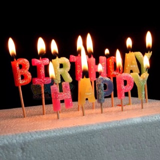 Happy birthday letter candle