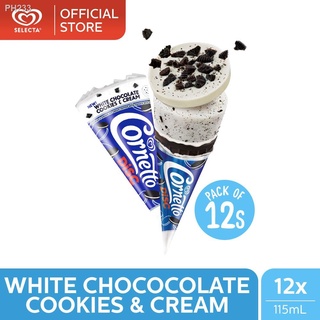 ✘✽Selecta Cornetto Disc White Chocolate Cookies & Cream Ice Cream 12X 115ML