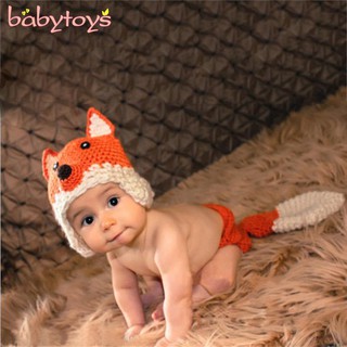 Boy Girl Hat Crochet Knit Fox Costume Newborn Baby Photo Photography Prop Outfit