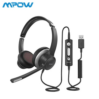[Ship From PH] Mpow HC6 [New Colors] USB 3.5mm Noise Cancelling Mic Headset Headphone for Comfort-fit Office Computer Phone