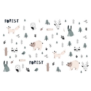hamster bedding❈◆✆forest and animals cartoon Stickers waterproof Wall Decals for kids room children'