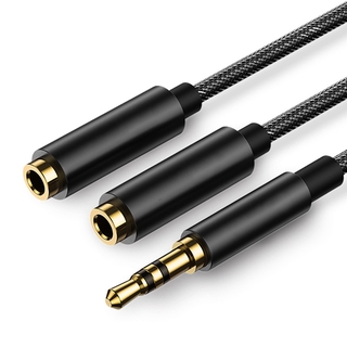 Headphone Splitter Cable 3.5mm Y Audio Jack Splitter Extension Cable 3.5mm Male to 2 Port 3.5mm Female AUX 3.5 Jack Cable