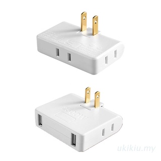UKI 2-prong Rotatable Socket Converter 180 Degree Extension Plug Adapter Foldable USB Plug Adapter Wall Outlet Extender
