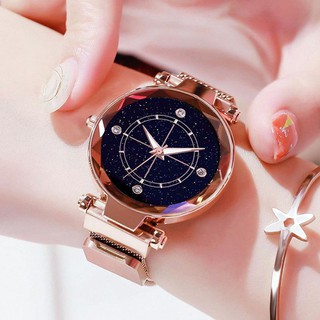 ✅100% Original Lucky Fashion Women Waterproof Diamond Starry Watch Magnet Lock Buckle Strap Watch #9
