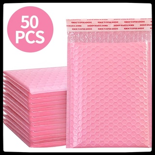 【Hot Stock】50Pcs Waterproof Bubble Mailers Padded Envelopes Lined Poly Mailer Self Seal Pink