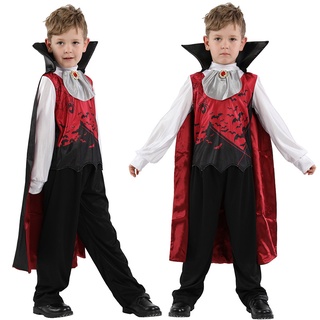 Halloween Carnival Party Kids Children Count Dracula Gothic Vampire Costume Fantasia Prince Vampire