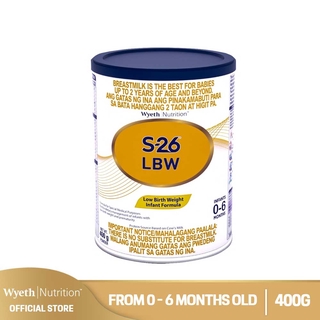S-26 LBW® Low Birth Weight Infant Formula for 0-6 Months, 400g Can