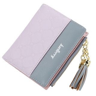 Baellerry Women Short Wallet Top Quality PU Leather Tassel Card Holder Zipper Wallet (9)