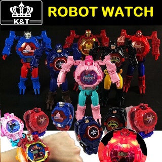 <<K&T >Transforming Robot Watch Toys LED digital Watch 2 in 1- (ASSORTED)blutooth speaker