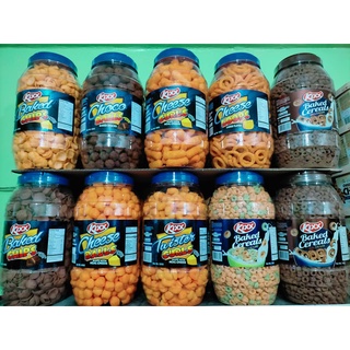 KIXX CHEESELOOOPS, TWISTER CURLS, CHEESECURLS, APPLE CEREAL, CHOCO CEREAL, BAKED CHIPS, CHEESE BALLS