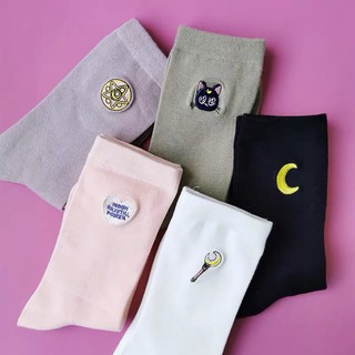 Sailormoon Luna Sakura High Cut Korean Socks