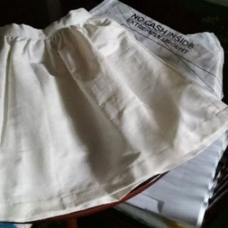 White Mini Skirt Canvas Fabric
