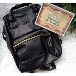 COD FREE SF! Anello Leather Backpack Large Black