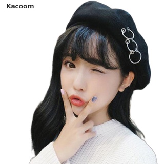 Kacoom Vintage Solid Round Hoop Ring Warm Women Beret French Artist Beanie Hat Cap PH