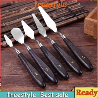 freestyle/5pcs Stainless Steel Spatula Palette Knife Painting Mixing Scraper Set