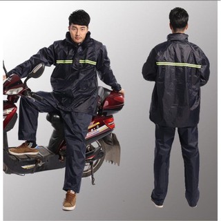 （COD）Motorcycle Raincoat Pair With Reflector(black)