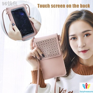 ﹉Cross Body Mobile Phone Bag Touching Screen Clear Window Mini Purse Cell Phone Bag Pouch