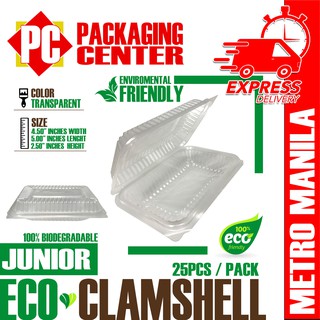 Eco Clamshell Junior by 25pcs per pack, Biodegradable (METRO MANILA SHIPPING CODE)