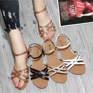 #818[hillary.ph]Women Hardsole Ankle Strap Flat Sandal GIMI Fashion Sandal with BOX