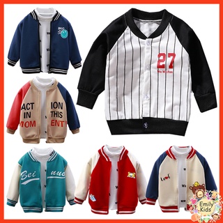 Ready Stock 0-9Y Boy Coat Pure Cotton Cute Baseball Uniform Children's Jacket Clothes Kids Outwear (1)