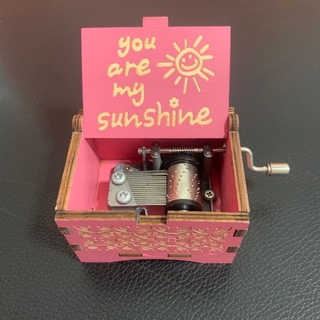 Engraved Wooden Music Box Special Gift You Are My Sunshine Music Box Kids Interesting Gifts COD (5)