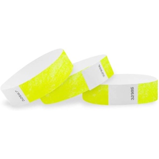 WristCo Neon 3/4" Tyvek Wristbands - 500 Pack Paper Wristbands For Events, YELLOW