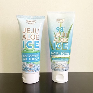 SALE!!! FRESH SKINLAB Jeju Aloe Ice Facial Scrub / Soothing Gel Lotion