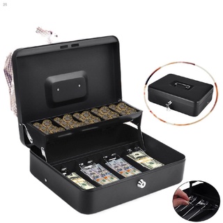 (Sulit Deals!)☈CQW Metal Cash box Drawer Cashier Safety box Lock Big Size Secure you Money with key