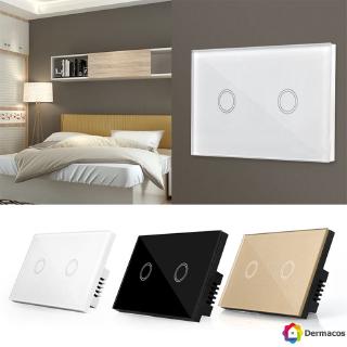 【COD】2 Gang 433MHz Smart Touch Screen Wall LED Light Switch Panel US Standard
