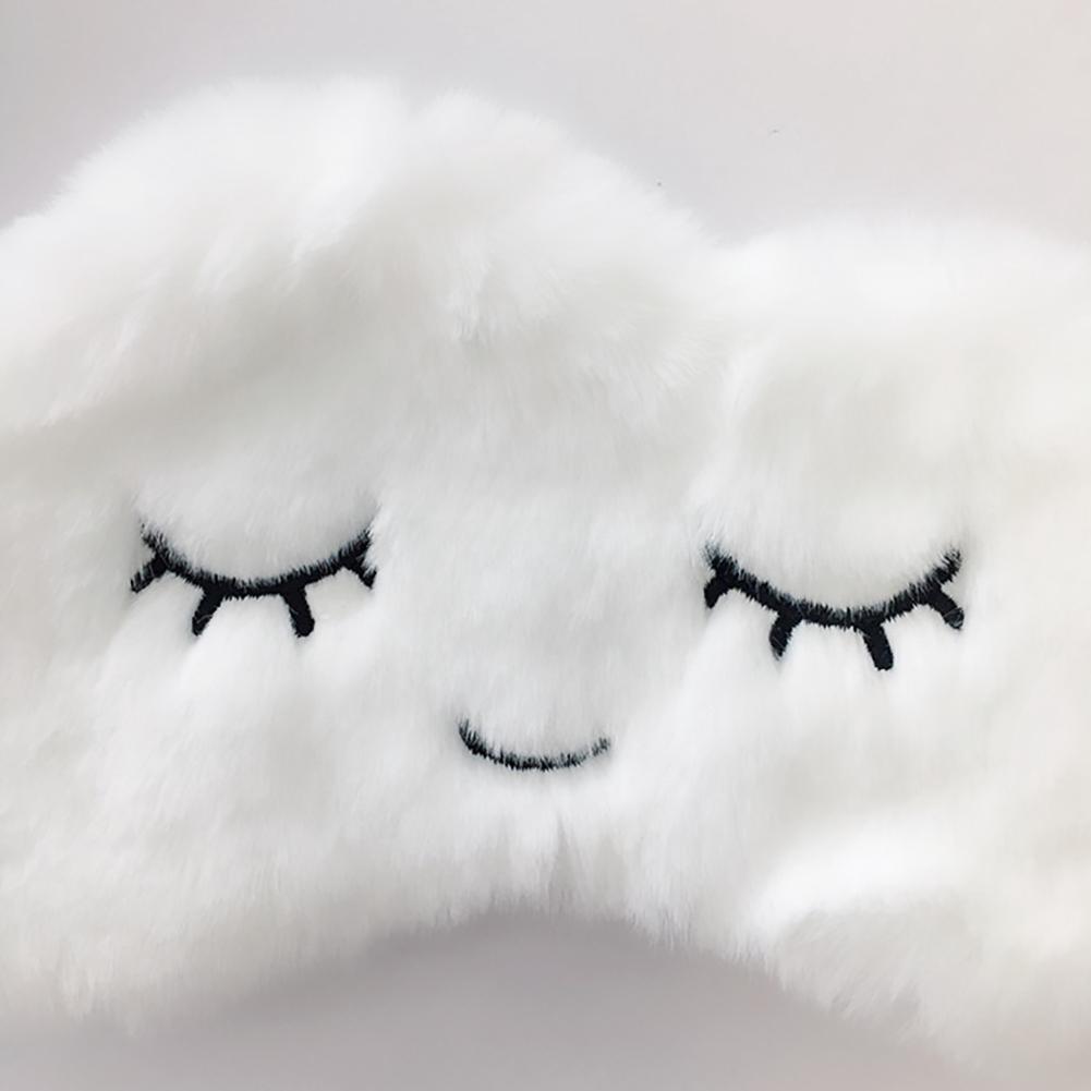 Soft Plush Cartoon Cloud Relaxing Office Blindfold Cute Eyelashes Sleeping Aid Home Eye Mask (3)