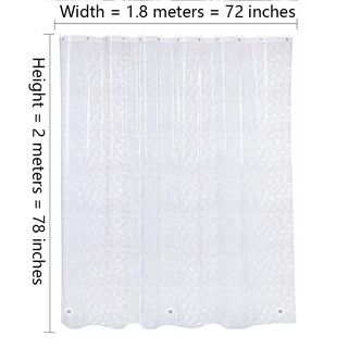 Fashion Shower Curtain 100% EVA Transparent Shower Curtain Bath Supplies 3D Water Cube Waterproof (9)