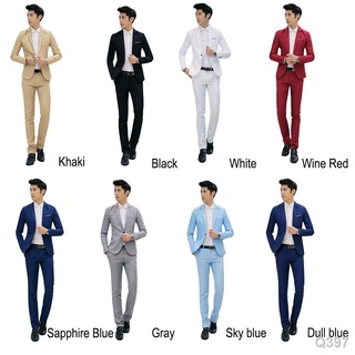 ﹉✽✽Bussiness Men's Suits Casual Formal Tuxedos Blazer 2 Pieces Slim Suit