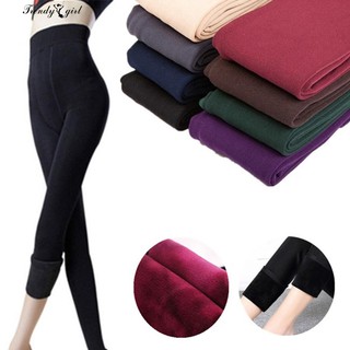 TrendyGirl Solid Color Stretch Thicken Leggings Warm Skinny Pants Footless Tights