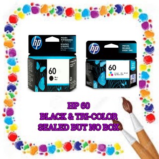 HP 60 Original Ink Cartridge SEALED BUT NO BOX BLACK AND TRI-COLOR