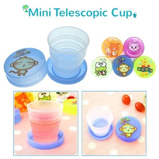 MGSS PH cups 120ml Cartoon Retractable Cup Travel Mug Compression Cup Creative Home Cute Folding Cup