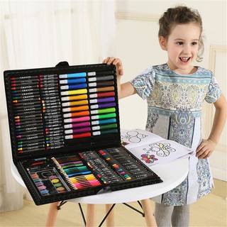 168 PCS Rollerball Pen/ Colorful Pencil/ Wax Crayon and Oil Painting Brush Set (8)