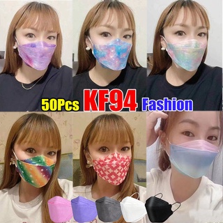 Korea 50Pcs KF94 Mask 50Pcs Original KF94 Face Mask Washable KF94 Mask Adult KF94 Kids Black White